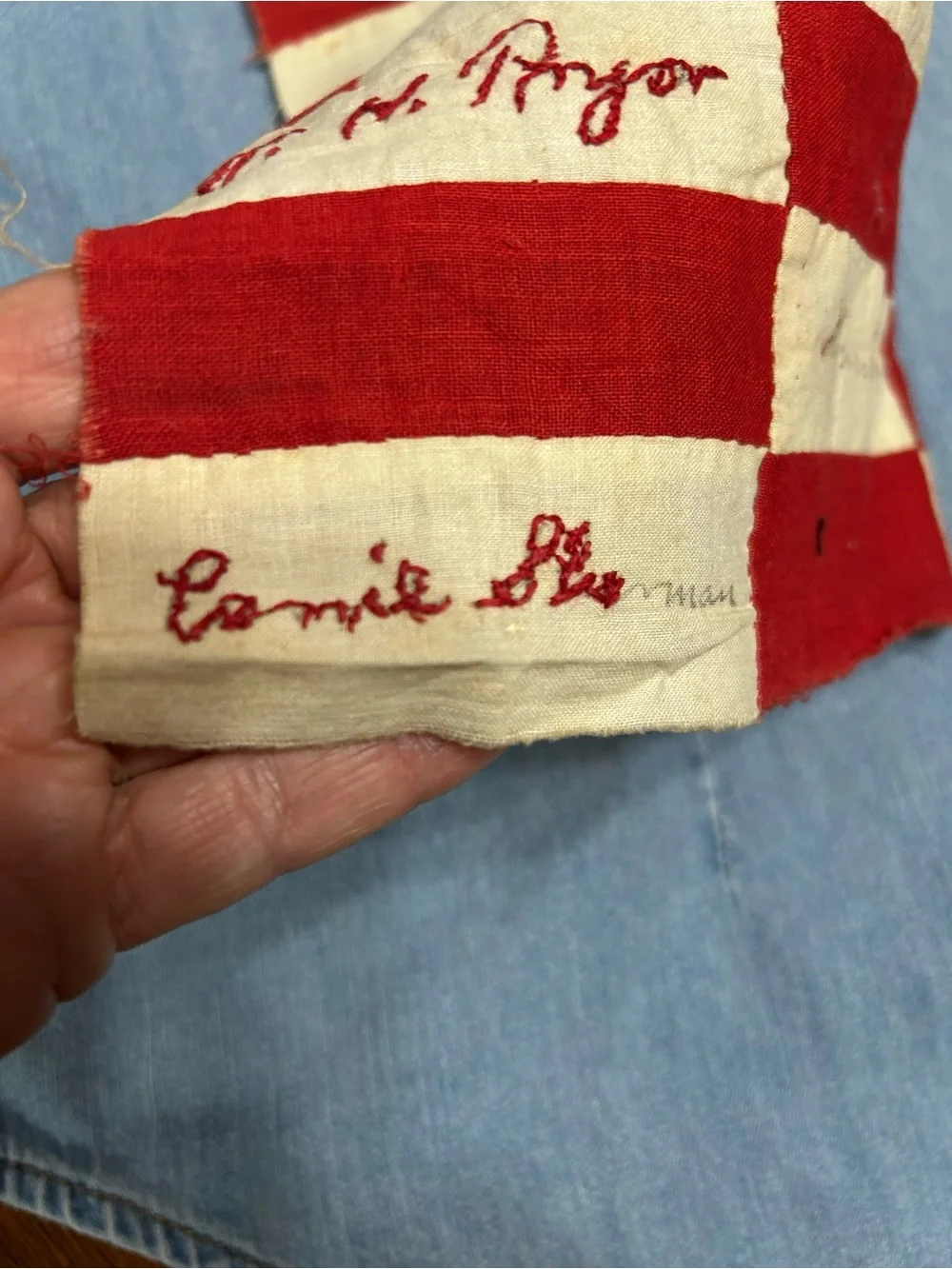 Wonderful 1895 signature quilt square